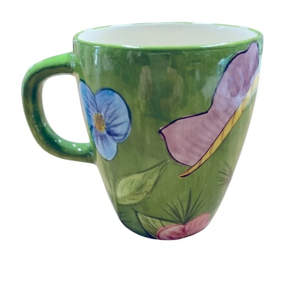 Laurie Gates artist rabbit and butterfly ceramic mug